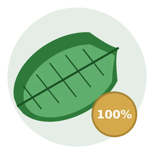 100 percent organic herbal and chemical free product trust badge