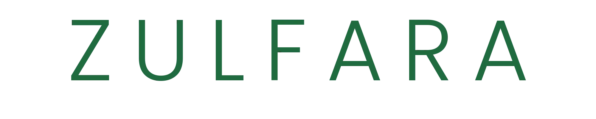 Zulfara brand name wordmark logo text design